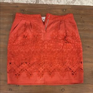 Elegant Red Lace Skirt